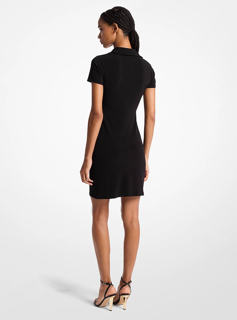 Ruched Matte Jersey Dress in BLACK | Michael Kors