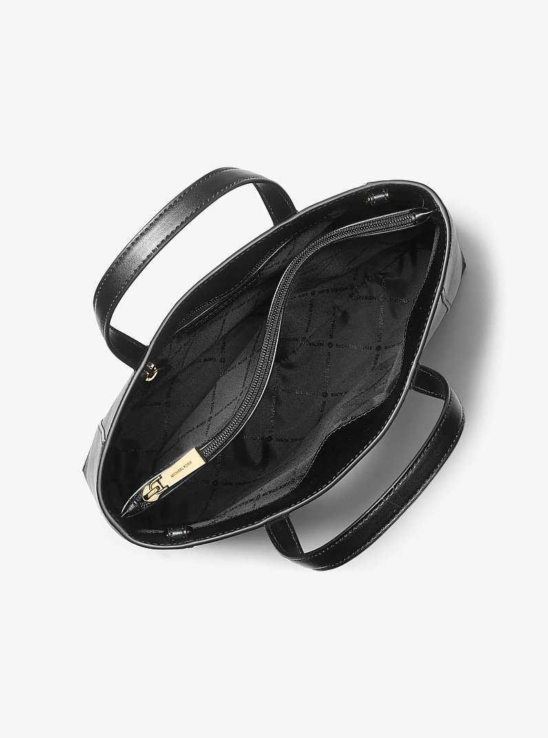 Sallie Medium Saffiano Leather Satchel in BLACK | Michael Kors