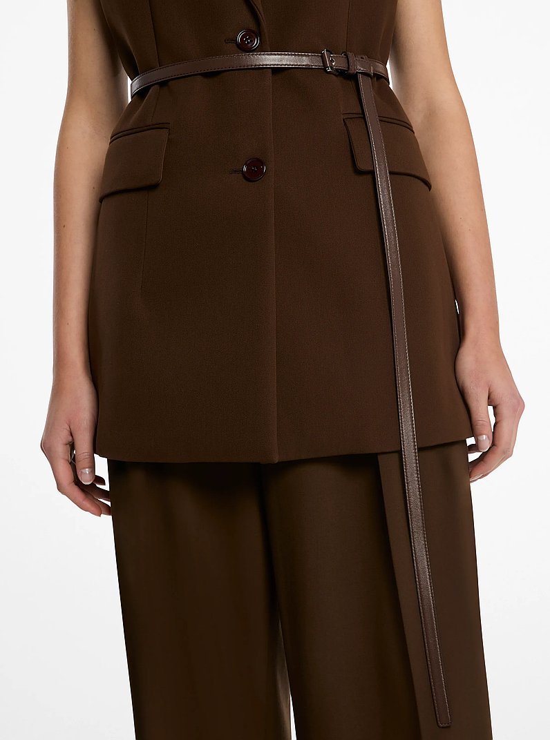 Carolyn Leather Belt in JAVA | Michael Kors