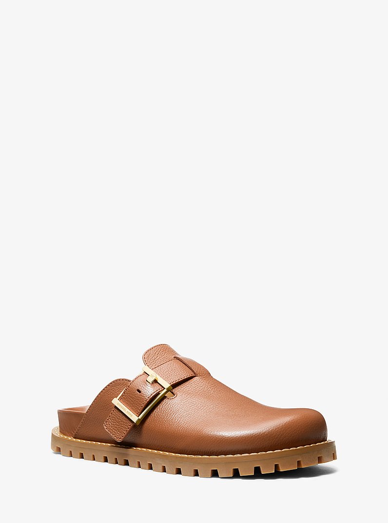 Easton Leather Clog in LUGGAGE | Michael Kors