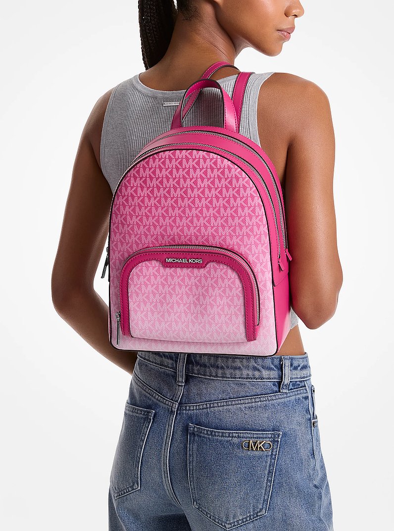 Jaycee Medium Ombr&eacute; Signature Logo Backpack in DRAGONFRUIT | Michael Kors