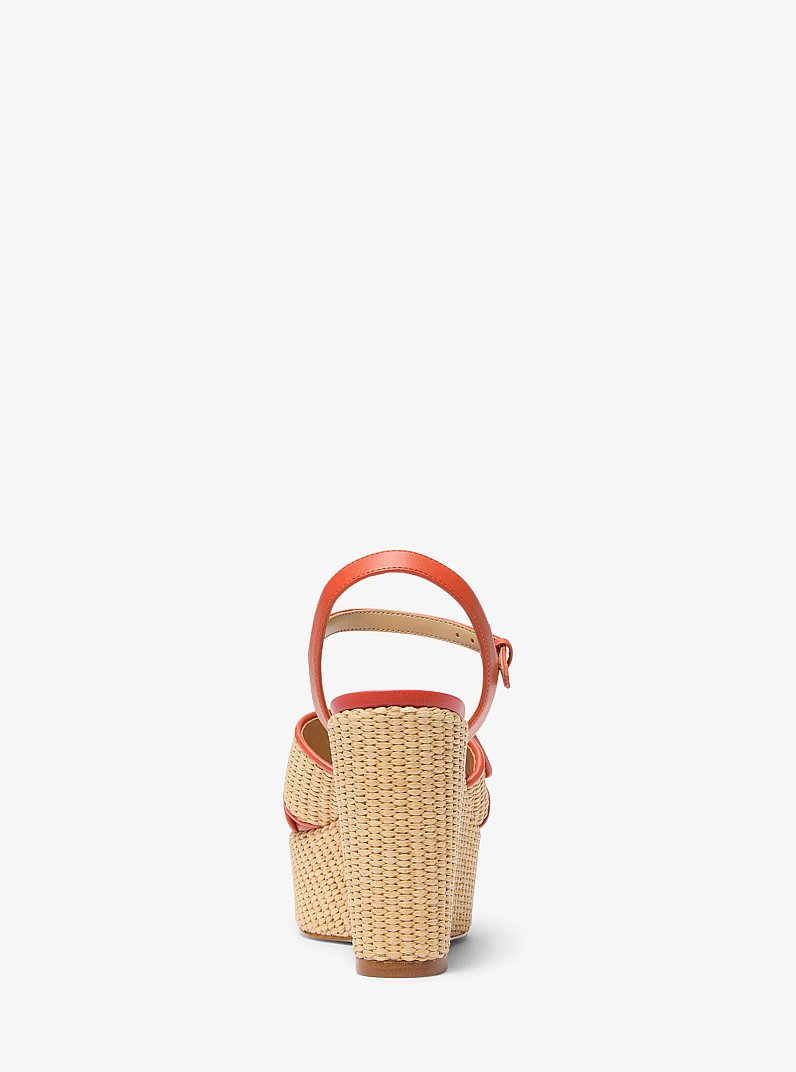 Sandalia de plataforma Hannah de paja in ROJO ARCILLA | Michael Kors