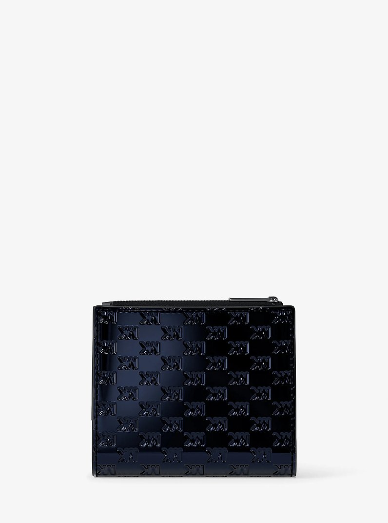 Cooper Metallic Logo Debossed Wallet in NAVY | Michael Kors