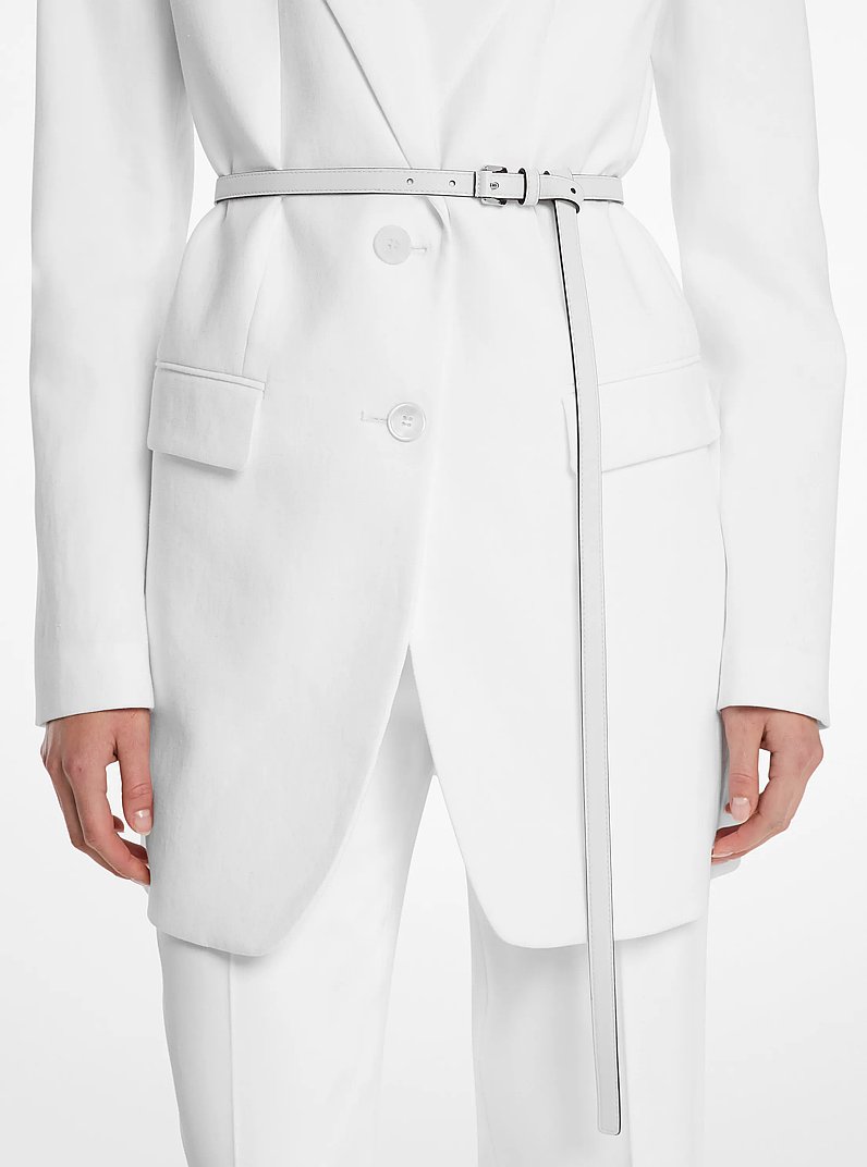 Carolyn Leather Belt in OPTIC WHITE | Michael Kors