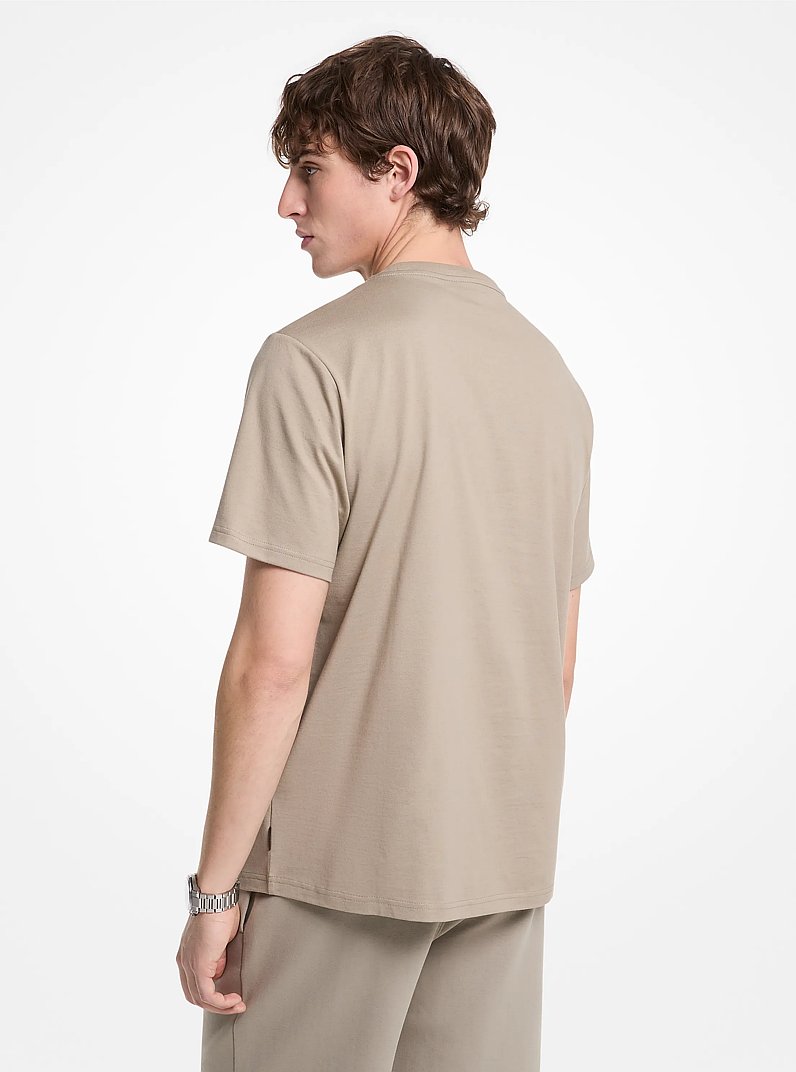 Logo Embossed Cotton T-Shirt in DUSTY SAGE | Michael Kors