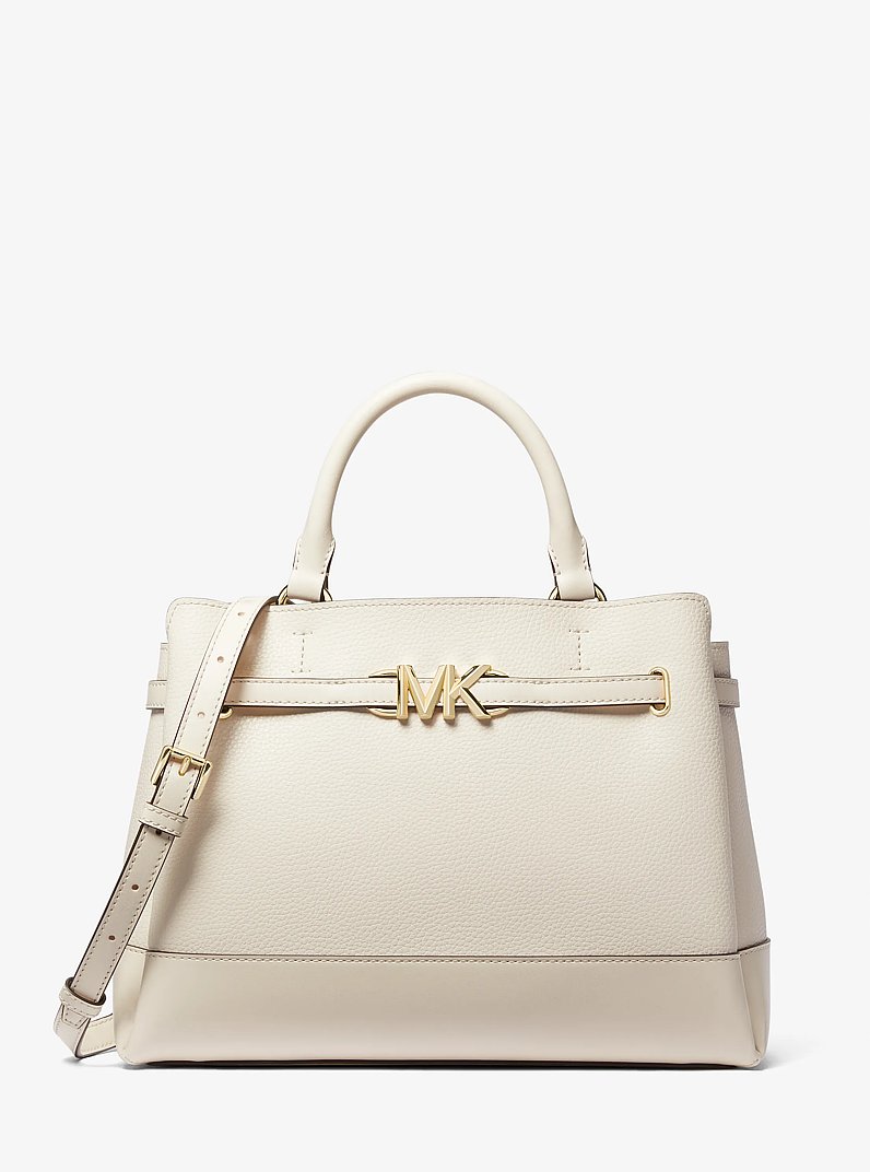 Reed Large Leather Belted Satchel in LT CREAM | Michael Kors