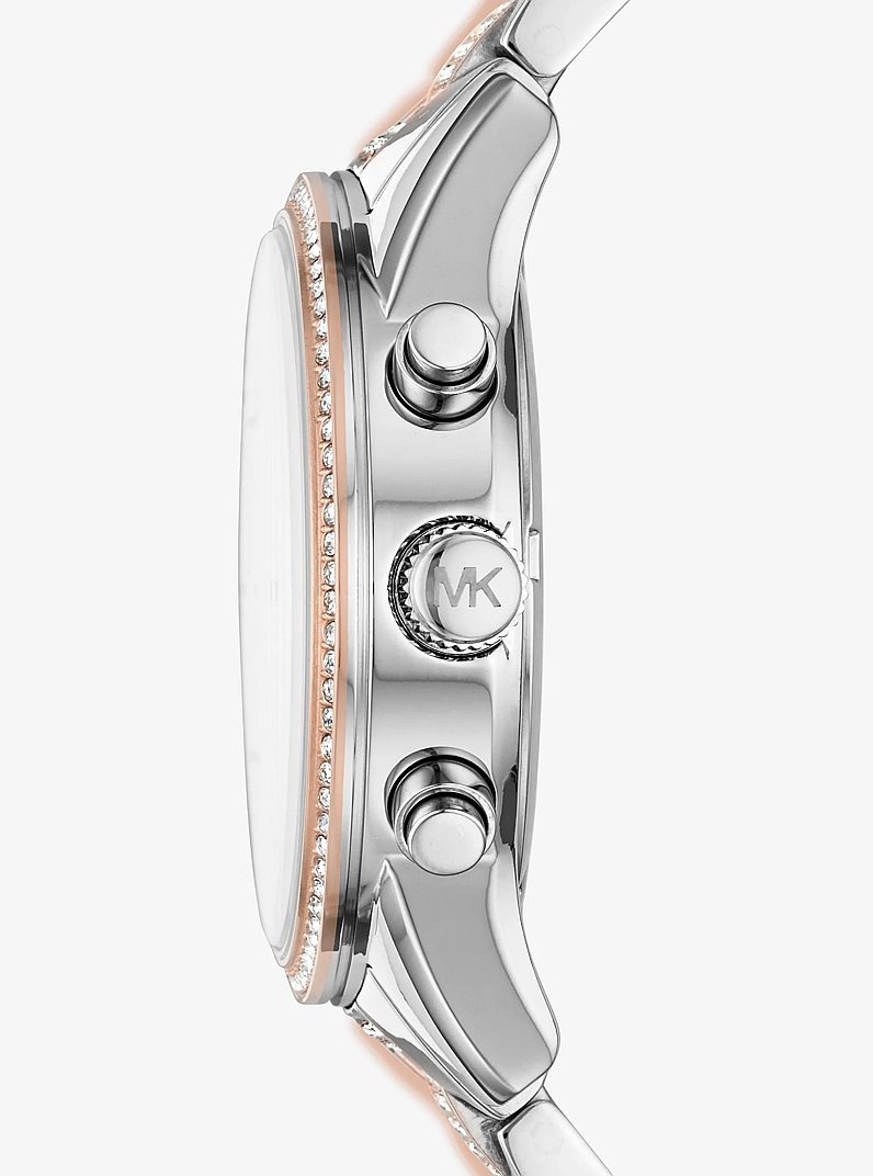 Bryant Pav&eacute; Two-Tone Watch in TWO TONE | Michael Kors