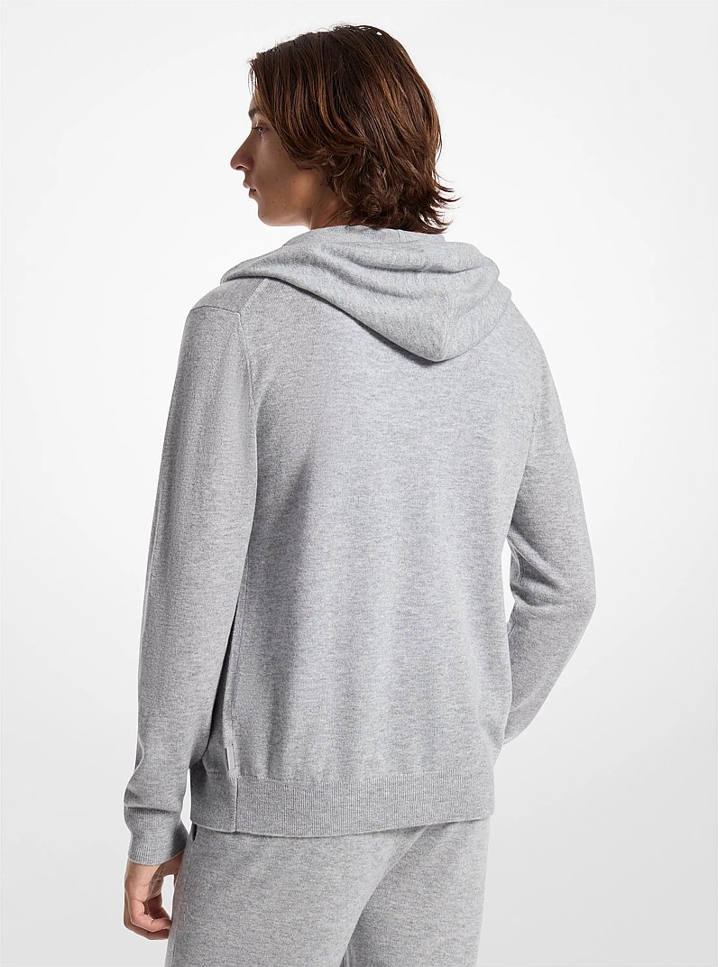 Hoodie zipp&eacute; en laine et en cachemire in GRIS CHIN&Eacute; | Michael Kors