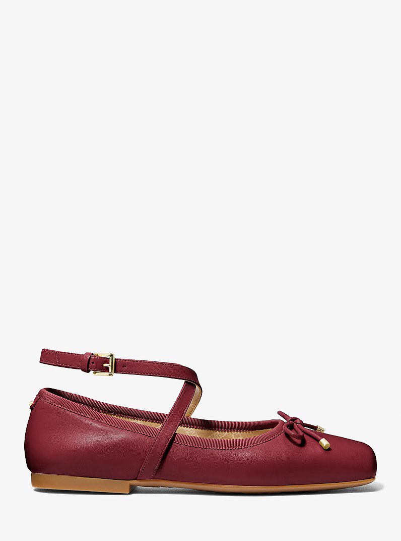 Collette Leather Ballet Flat in DEEP RED | Michael Kors