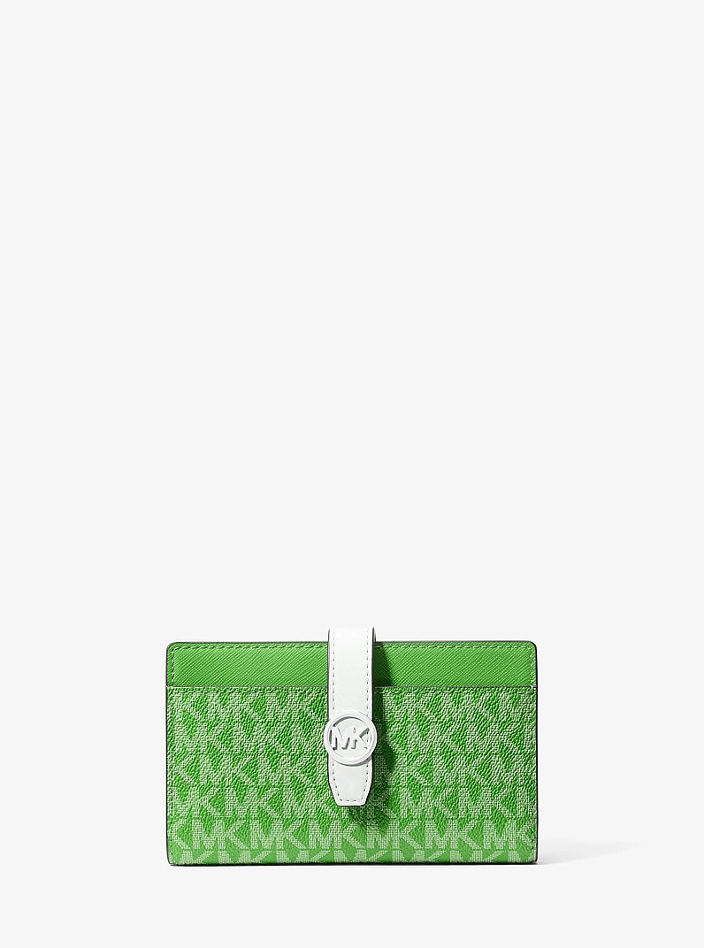 Greenwich Medium Signature Logo Wallet in JUNGLE | Michael Kors
