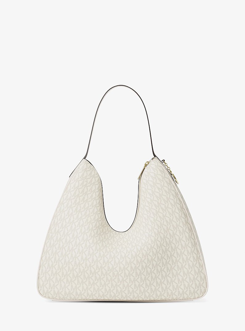 Nayla Medium Signature Logo Shoulder Bag in LT CRM MULTI | Michael Kors