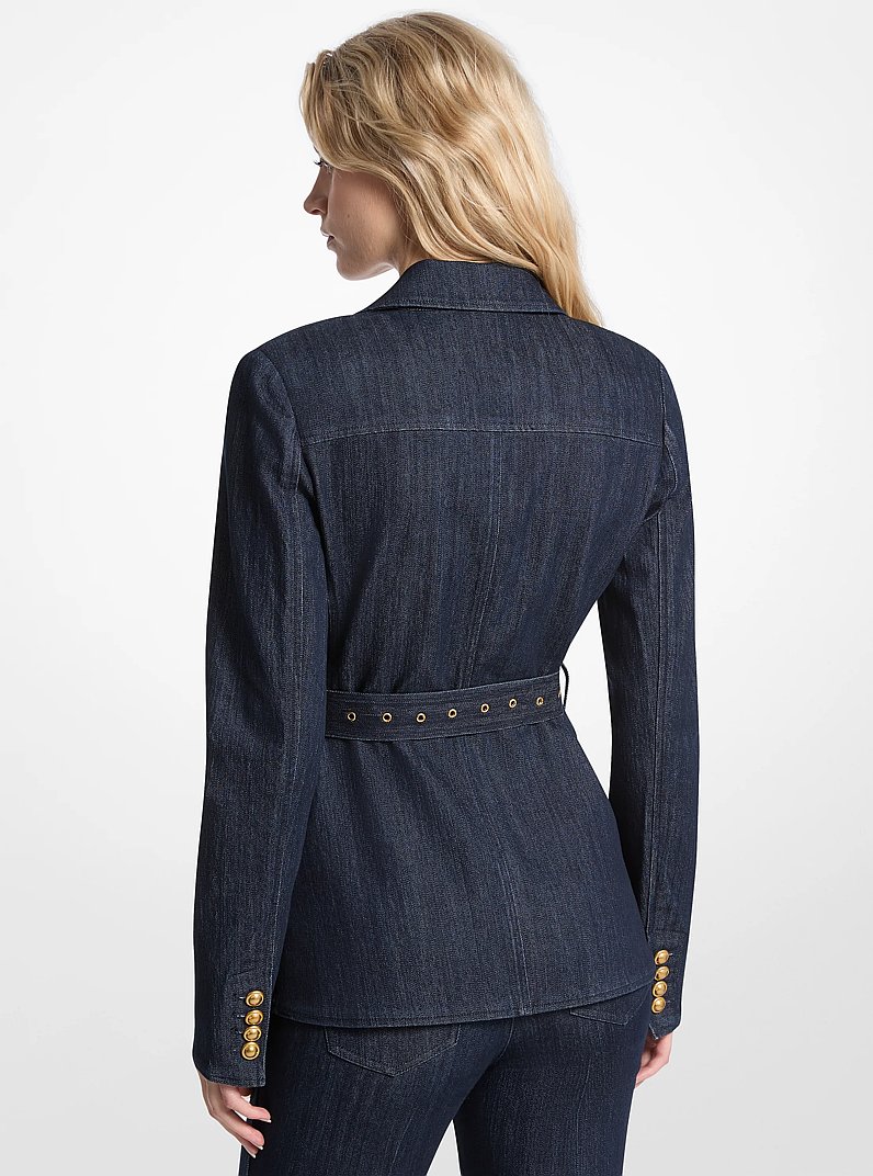Belted Denim Blazer in RINSE | Michael Kors
