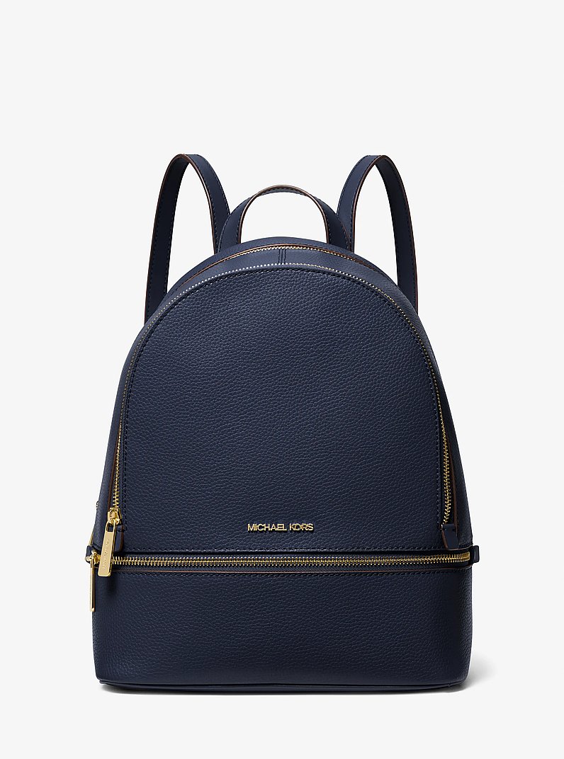 Rhea Medium Pebbled Leather Backpack in BLACK - Sale | Michael