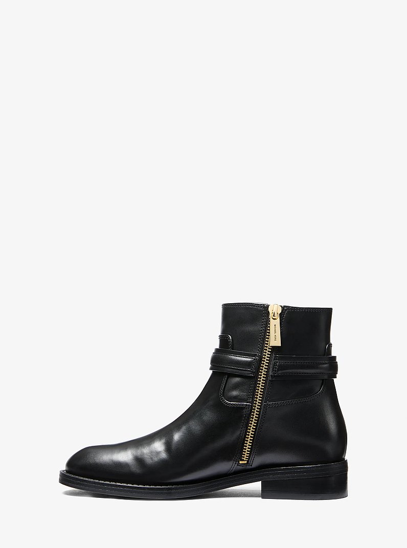Mindy Leather Boot in BLACK | Michael Kors