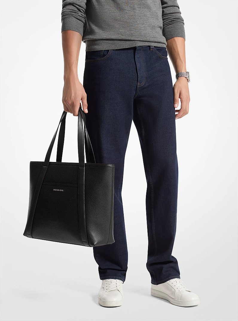 Cooper Leather Tote Bag in BLACK | Michael Kors