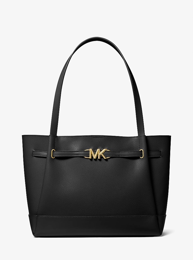 Reed Large Pebbled Leather Tote Bag in BLACK | Michael Kors