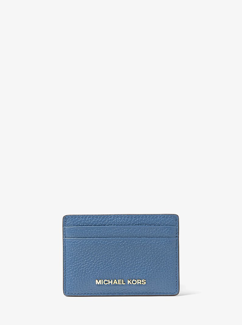 Pebbled Leather Card Case in FRENCH BLUE | Michael Kors