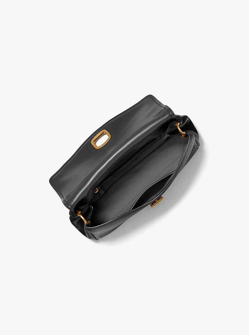 Grand sac &agrave; &eacute;paule convertible Bryant en cuir textur&eacute; in NOIR | Michael Kors
