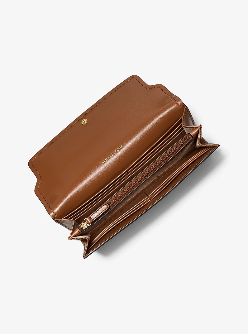 Hamilton Legacy Large Leather Wallet in LUGGAGE | Michael Kors