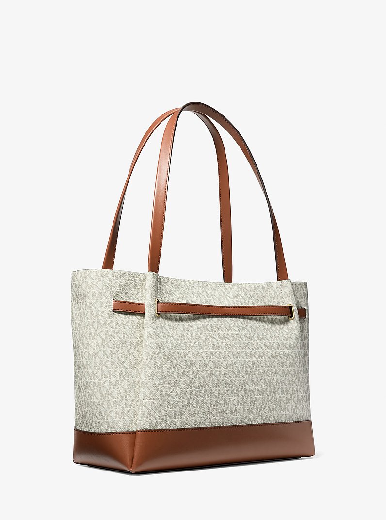 Reed Large Signature Logo Tote Bag in VANILLA | Michael Kors