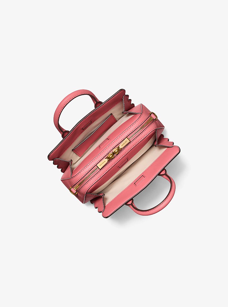 Bolso cruzado convertible Laila extrapeque&ntilde;o de piel granulada in SORBETE ROJIZO CLARO | Michael Kors