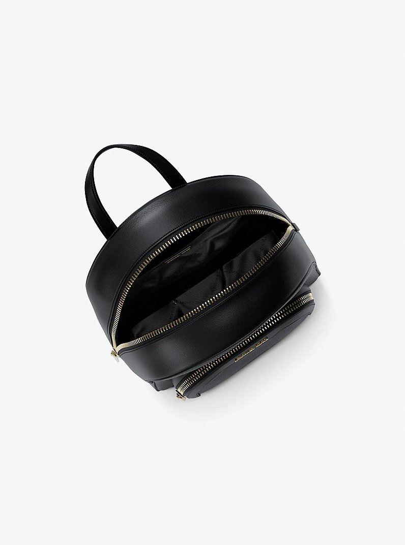 Jaycee Extra-Small Pebbled Leather Convertible Backpack in BLACK | Michael Kors