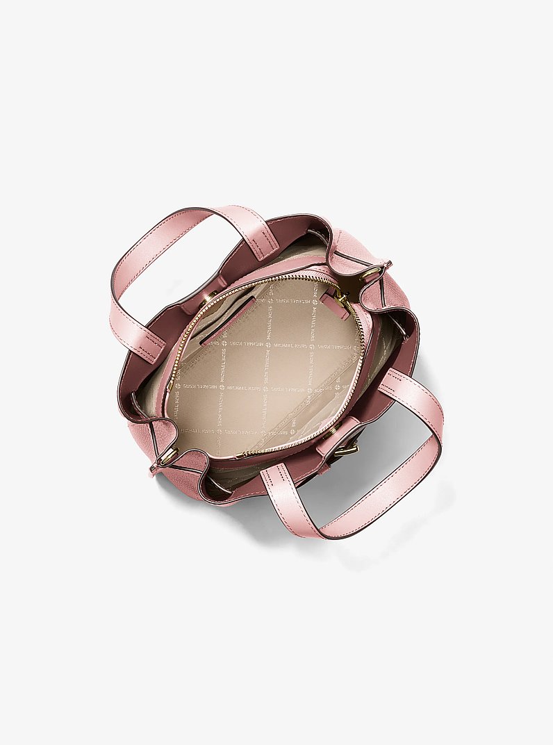 Emilia Small Pebbled Leather Satchel in POWDER BLUSH | Michael Kors