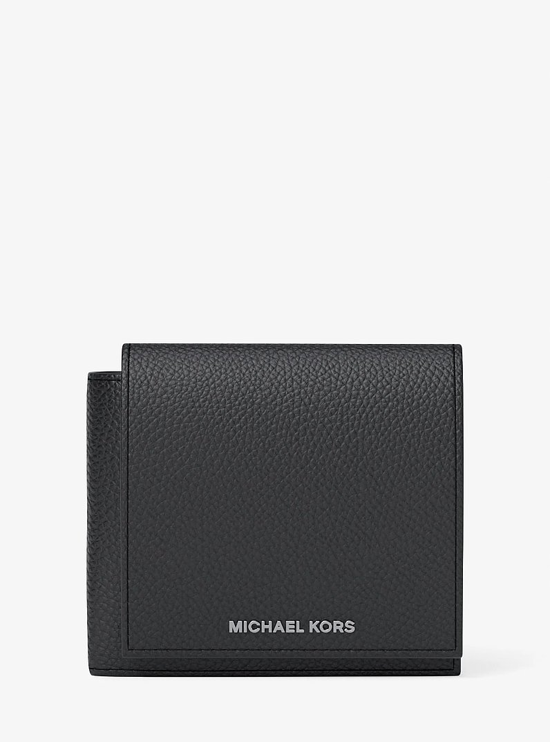 Hudson Pebbled Leather Wallet in BLACK | Michael Kors