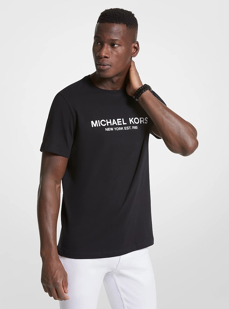 Logo Cotton T-shirt in BLACK | Michael Kors