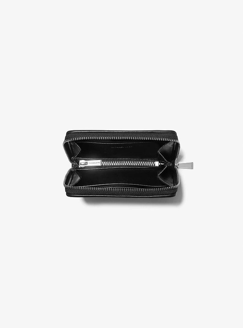 Jet Set Small MK2000 Logo Jacquard Wallet in BLACK | Michael Kors