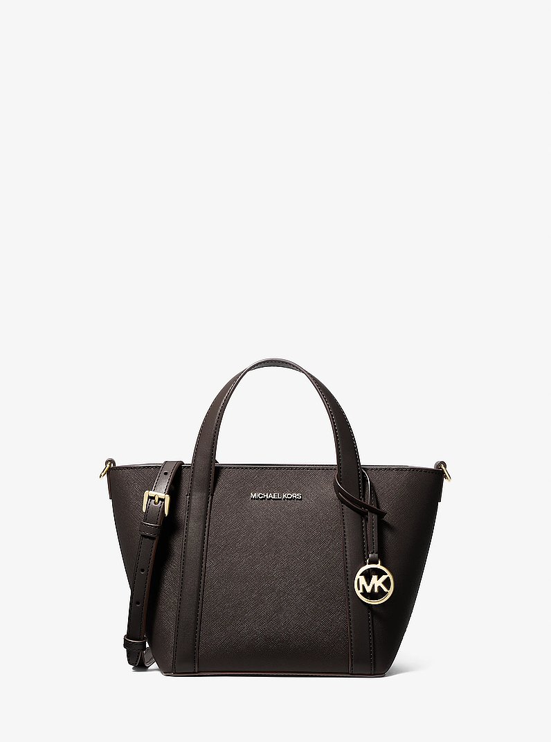 Draagtas Pratt van saffianoleer, klein in CHOCOLADE | Michael Kors