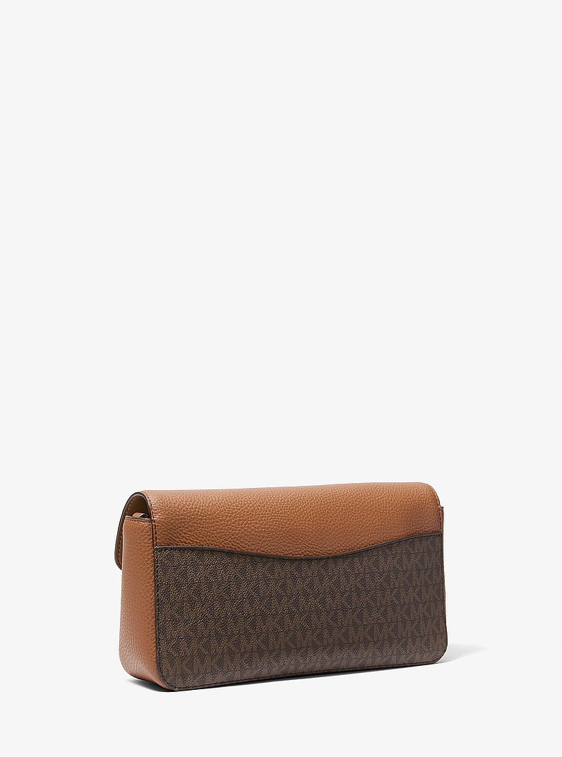 Sac &agrave; &eacute;paule Kacey de taille moyenne &agrave; logo Signature in BRUN | Michael Kors