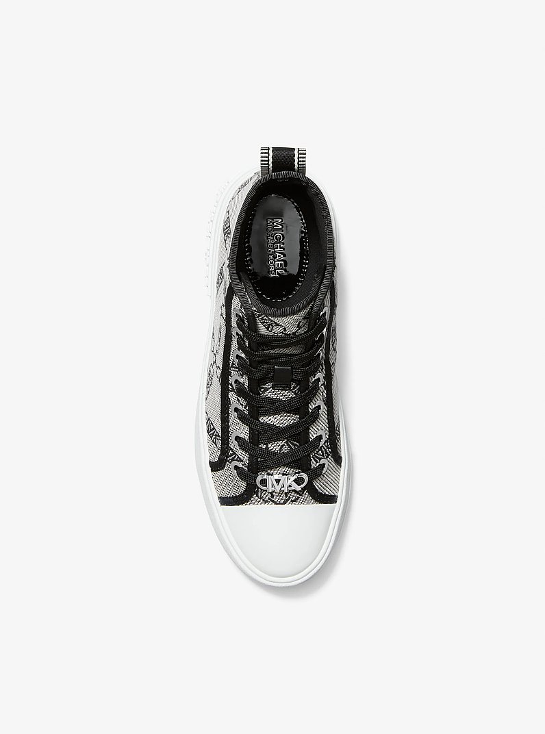 Basket montante Evy en jacquard &agrave; logo Empire in NATUREL/NOIR | Michael Kors