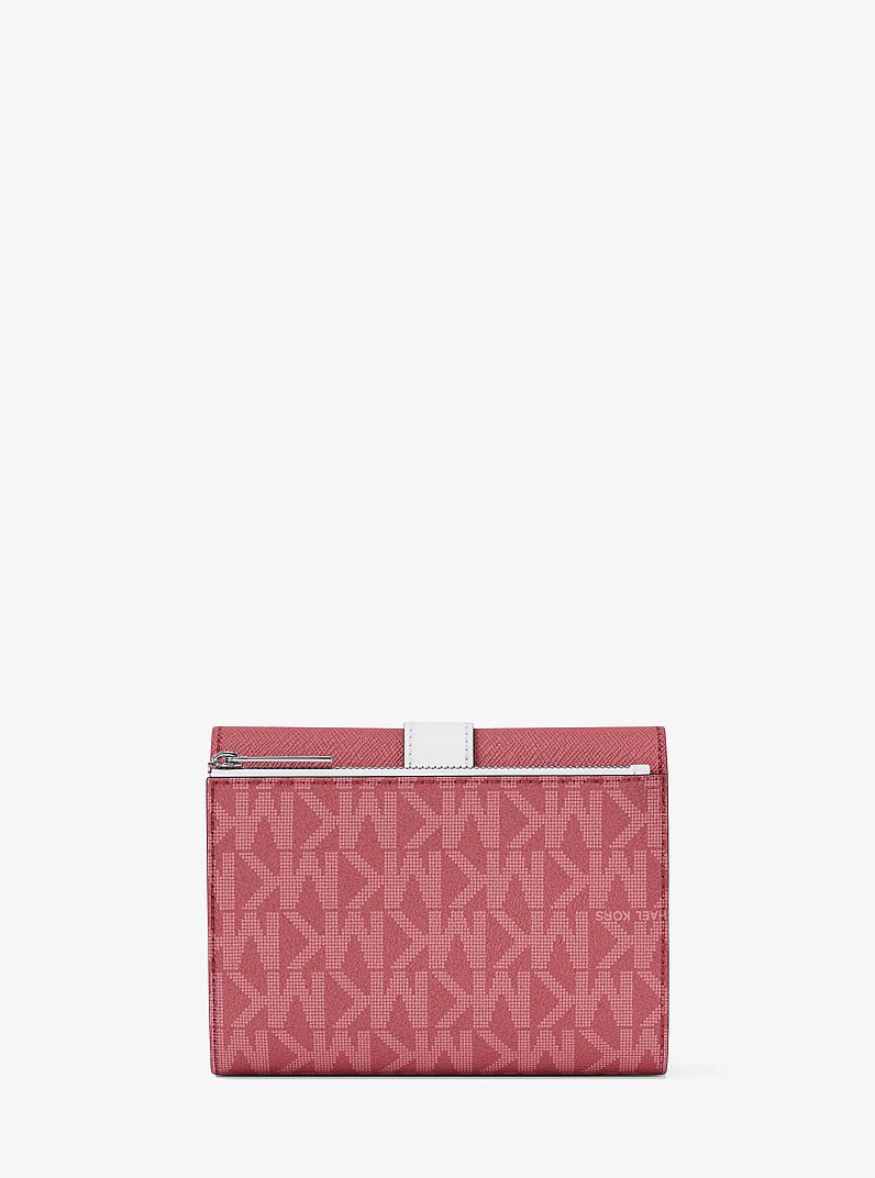 Greenwich Medium Signature Logo Trifold Wallet in HIBISCUS - Sale