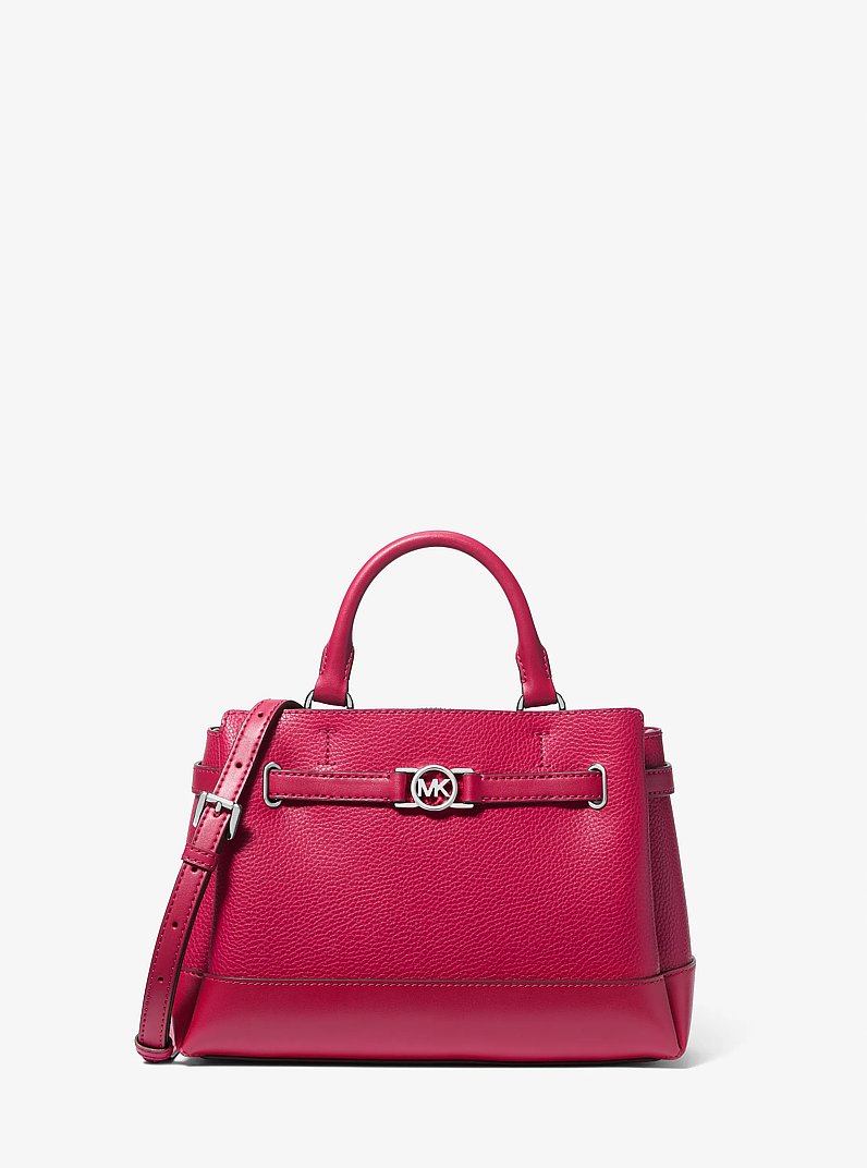 Reed Small Pebbled Leather Satchel in DK RASPBERRY | Michael Kors