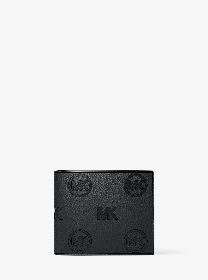 Cooper Logo Debossed Billfold Wallet With Passcase in BLACK | Michael Kors