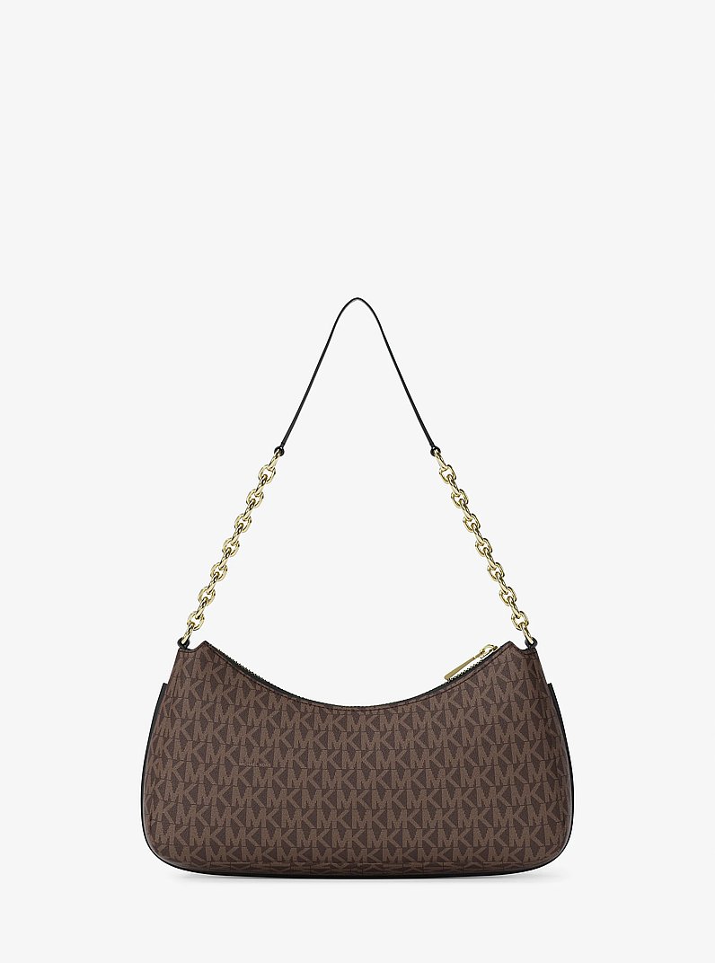 Bolso pochette Nolita mediano con logotipo exclusivo y cadena in MARR&Oacute;N/NEGRO | Michael Kors