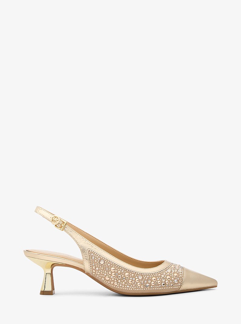 Amali Embellished Metallic Pump in PALE GOLD | Michael Kors