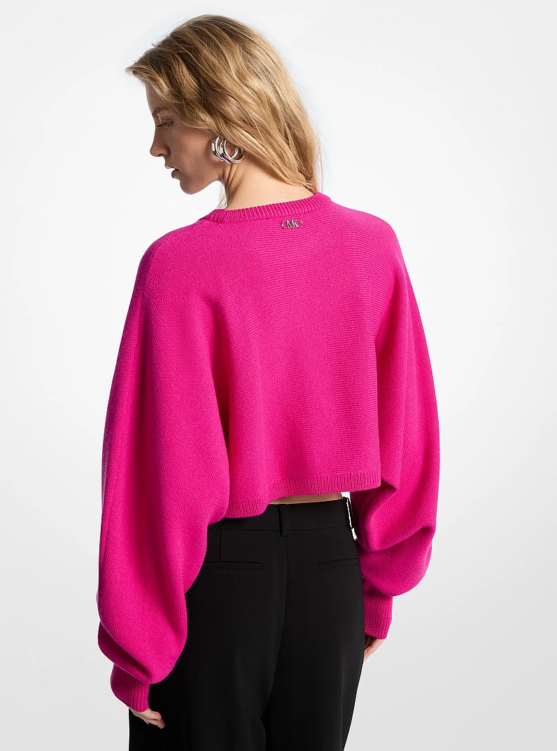 Pullover mit Dolman-&Auml;rmeln aus Wolle in LEUCHTENDES WILDBEERE | Michael Kors