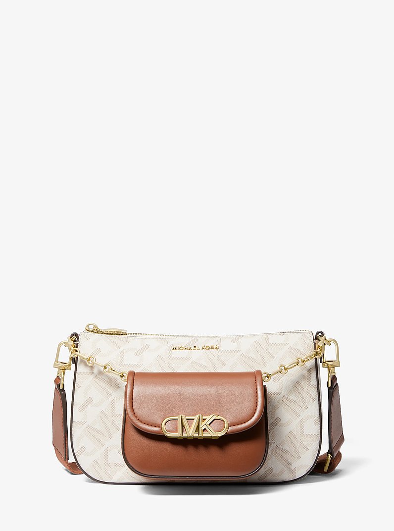 マイケルコース PARKER 2 IN 1クロスボディ ラージ バッグ Parker Large Empire Signature Logo 2-in-1 Crossbody Bag in VANILLA