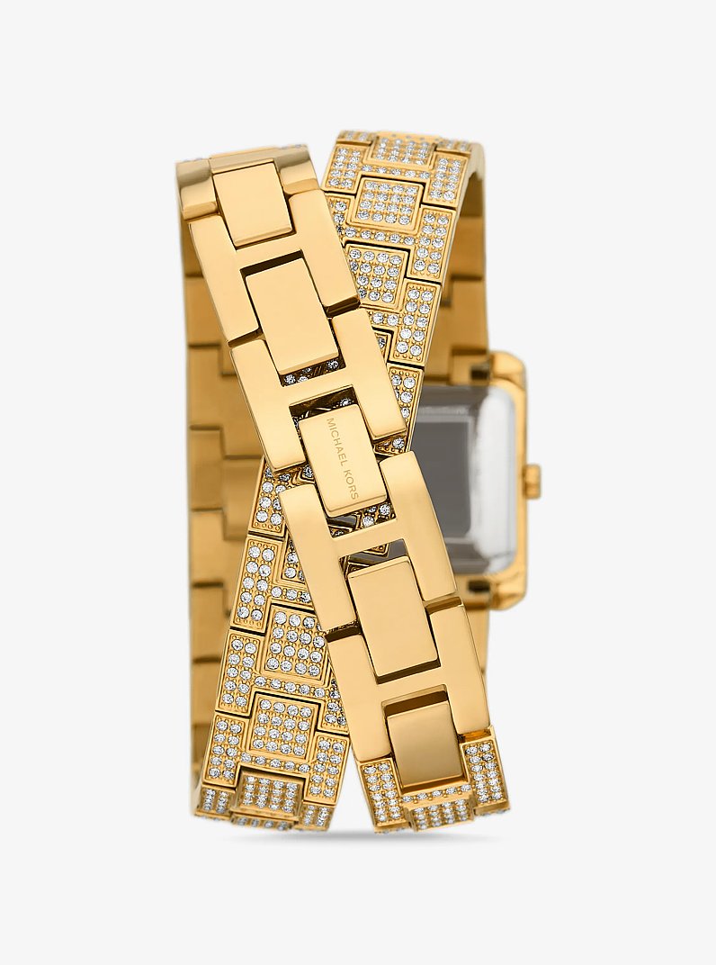 Armbanduhr Petite Emery mit doppelter Wicklung im Goldton mit Pav&eacute; in GOLDTON | Michael Kors