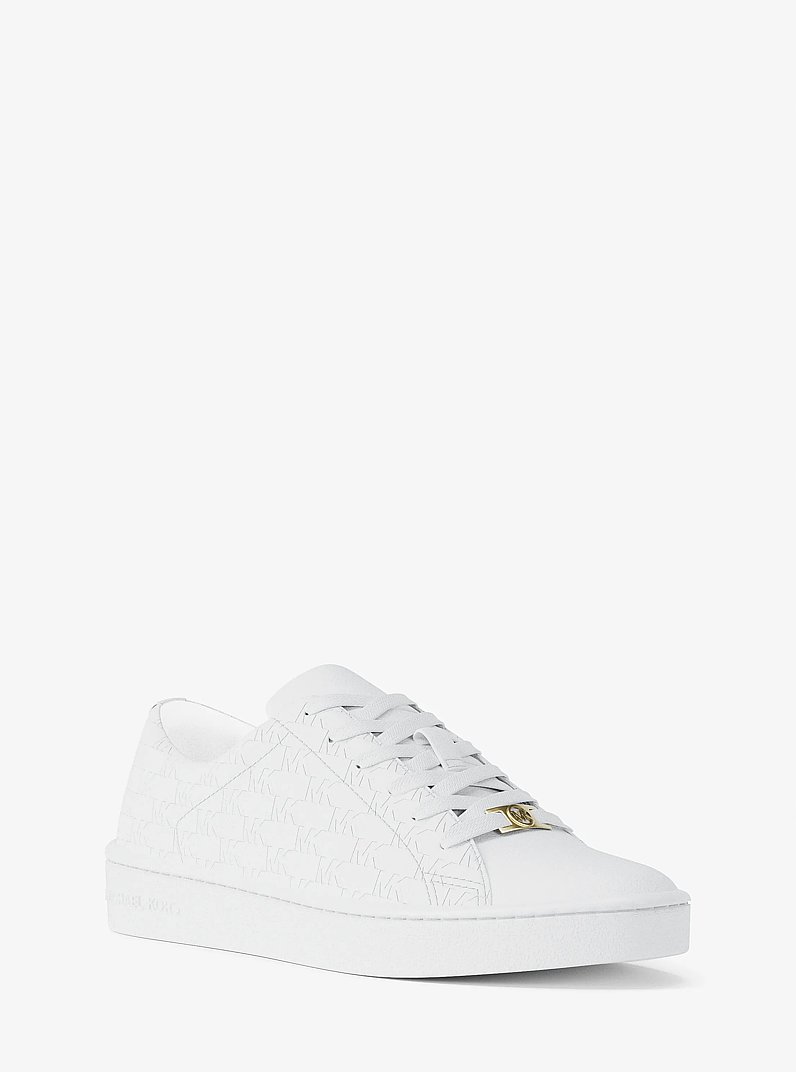 Zapatilla Keaton de piel con logotipo en relieve in BLANCO INTENSO | Michael Kors