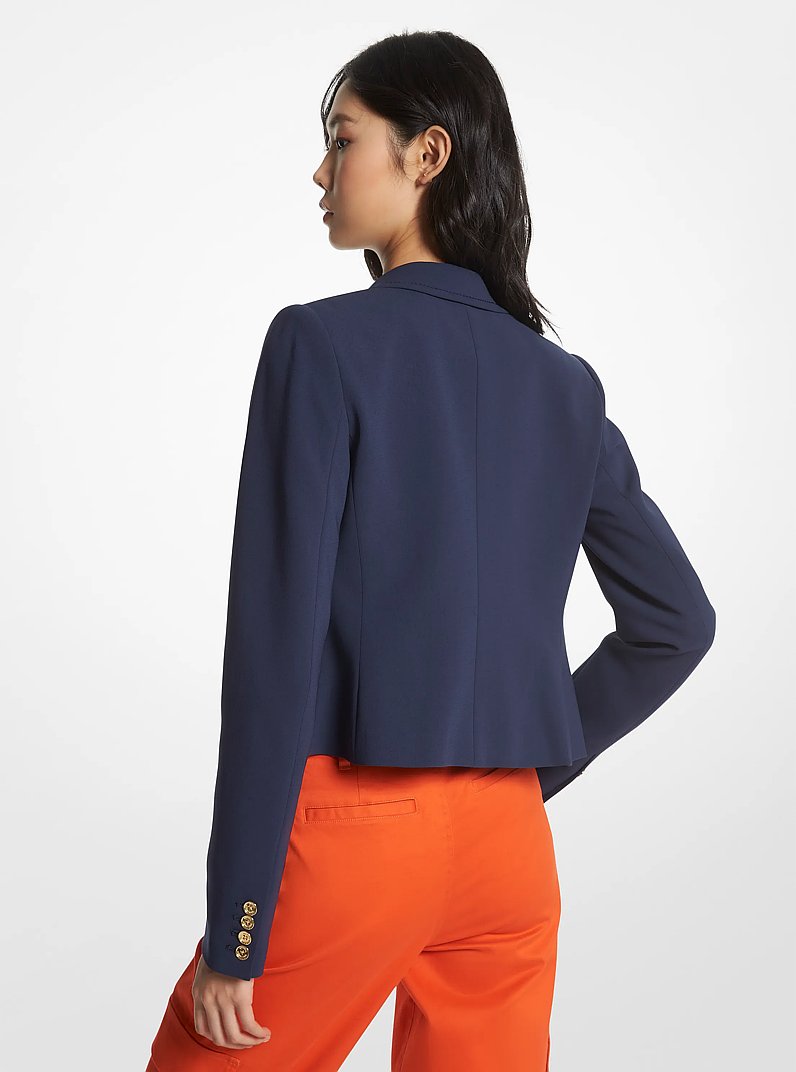 Cropped Crepe Blazer in MIDNIGHTBLUE | Michael Kors