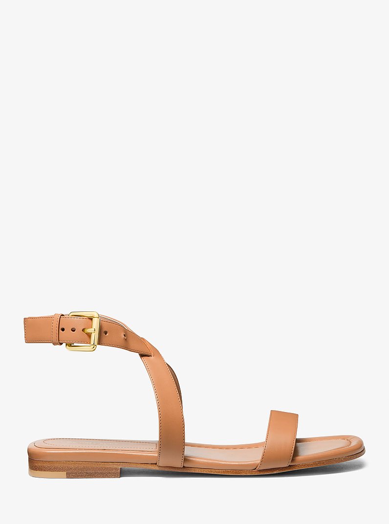 Bridgette Leather Sandal in SUNTAN | Michael Kors