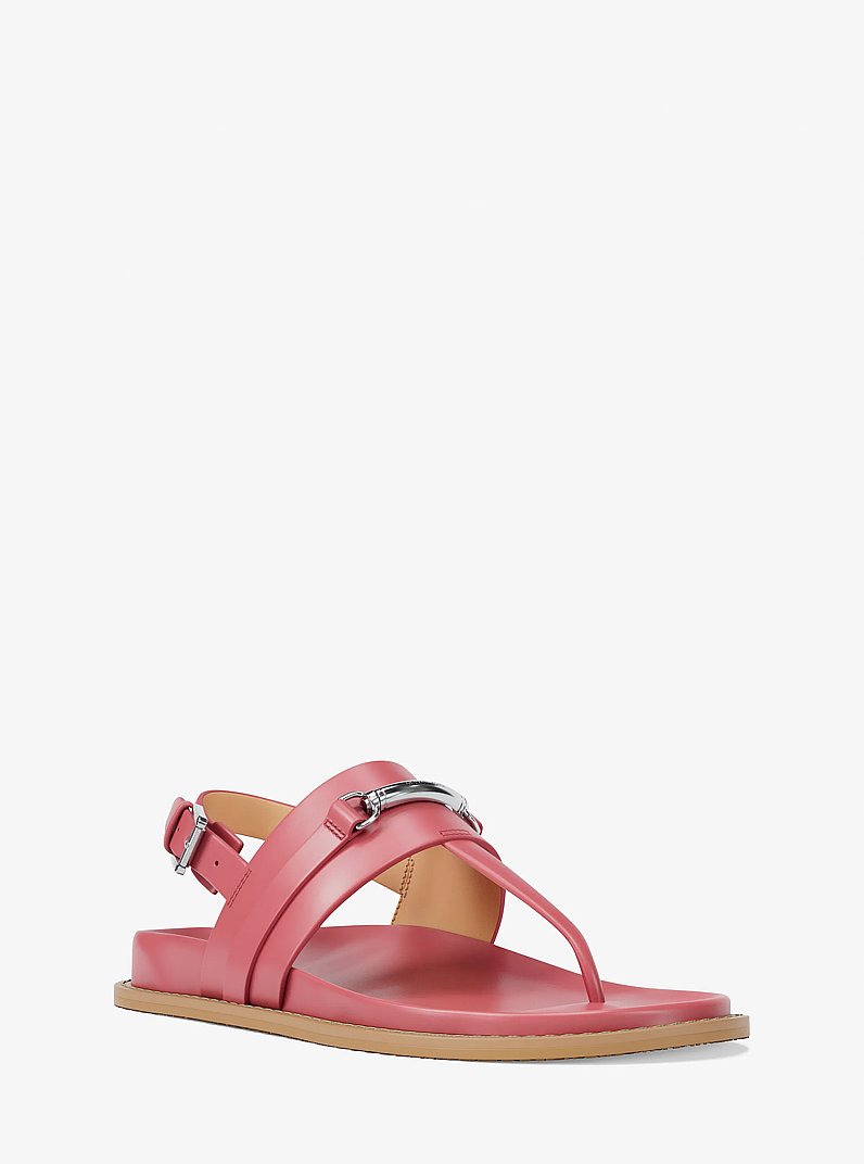 Sandalia Carson de piel con tira en T in HIBISCUS | Michael Kors