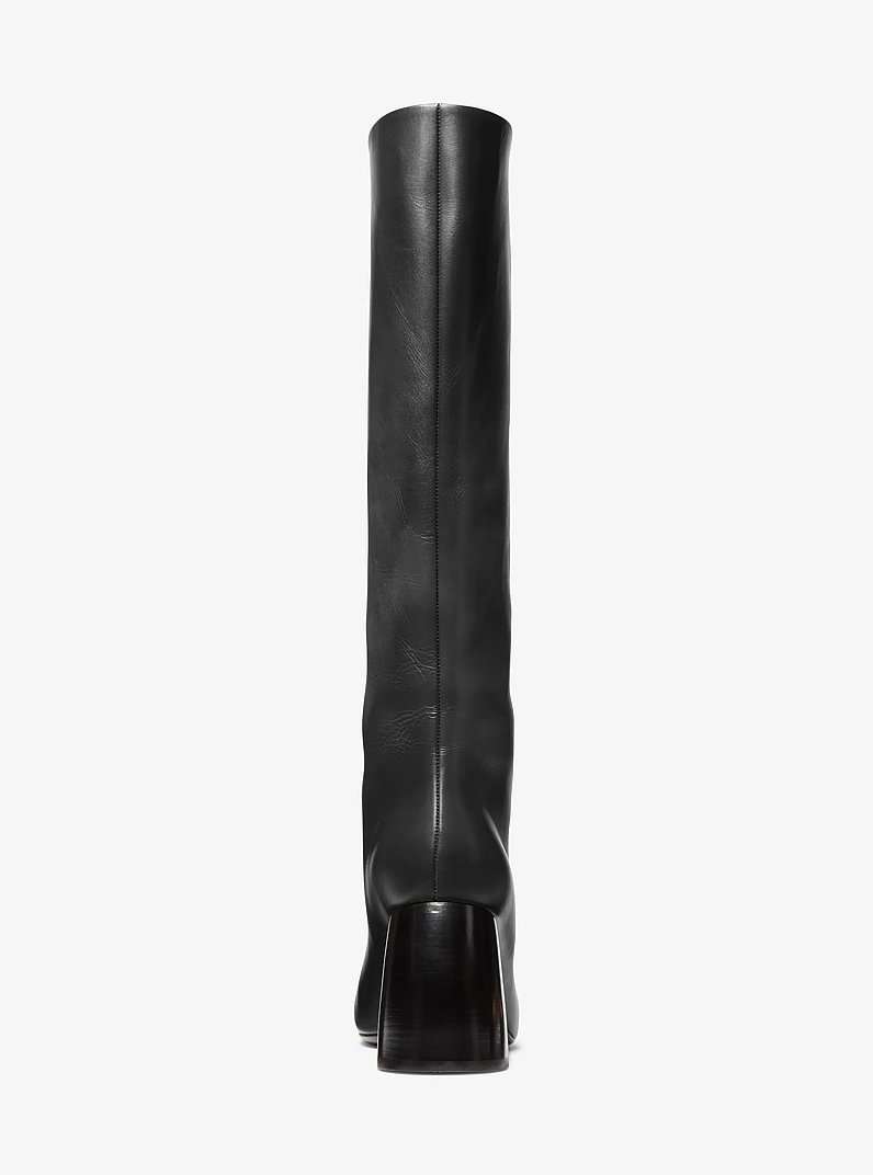 Kaitlin Leather Riding Boot in BLACK | Michael Kors