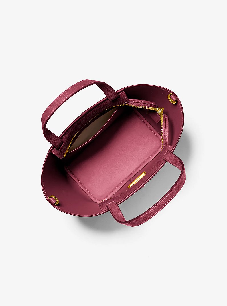 Flora Medium Signature Logo and Pebbled Leather Crossbody Bag in MULBERRY | Michael Kors