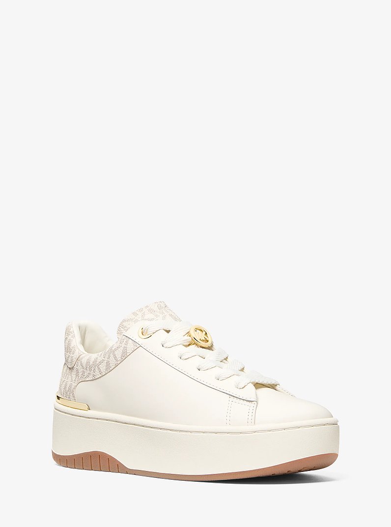 Sneaker Dottie in pelle con logo in VANIGLIA | Michael Kors