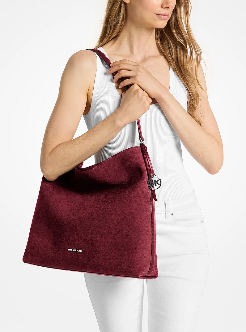 Sammy Large Hobo Shoulder Bag in MAROON | Michael Kors