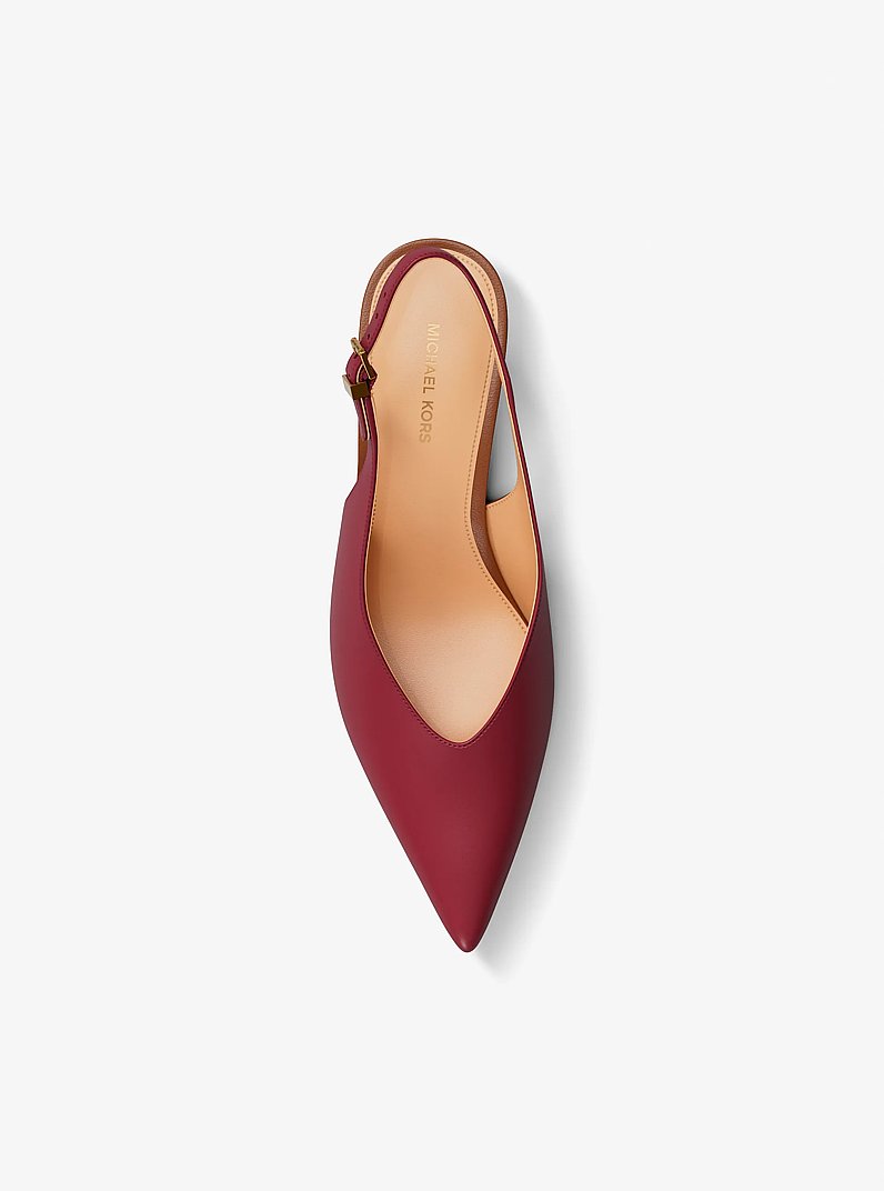 Tonya Leather Slingback Pump in DEEP RED | Michael Kors